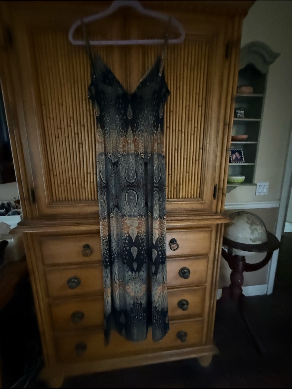 Sleeveless Maxi Dress in black  and Tan